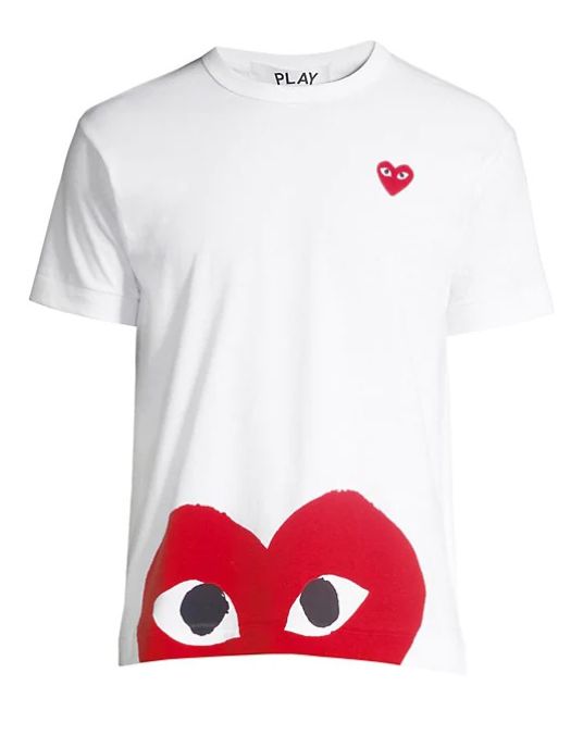 Comme Des Garcons Bottom Heart Tee Comme Des Garcons Bottom Heart Tee in front side